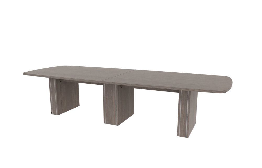 48"x132" Modern Rectangle Top in HPL with 6"/10" Rectangle Accent Bases (88-48132MR with 88-2494C610RAB)