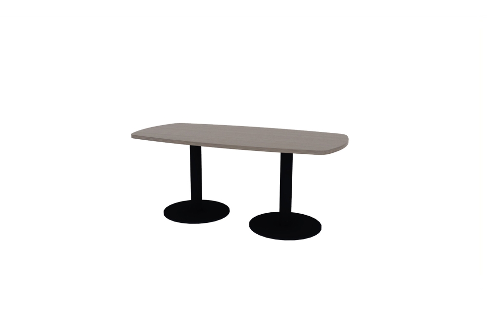 36"x72" Modern Rectangle Top in HPL with Black Disc Bases (88-3672MR with 01-2430DBB)