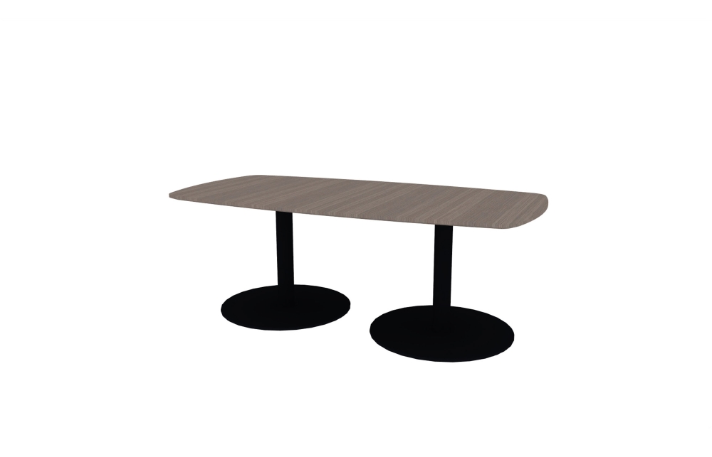 42"x84" Modern Rectangle Top in Veneer with Black Disc Bases (88-4284MR with 01-3230DBB)