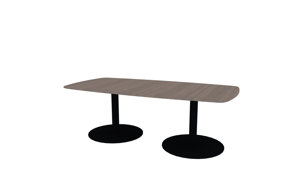 48"x96" Modern Rectangle Top in Veneer with Black Disc Bases (88-4896MR with 01-3230DBB)