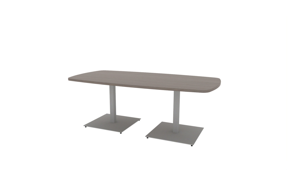 42"x84" Modern Rectangle Top in HPL with Aluminum Square Bases (88-4284MR with 01-2630SBA)