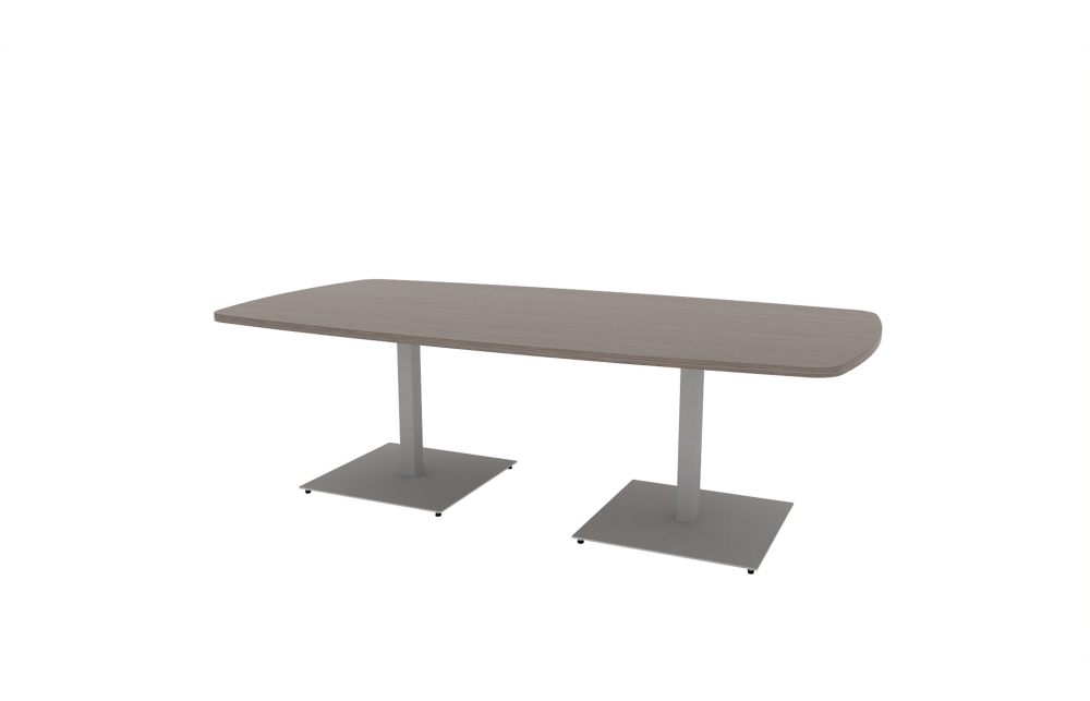48"x96" Modern Rectangle Top in HPL with Aluminum Square Bases (88-4896MR with 01-2630SBA)