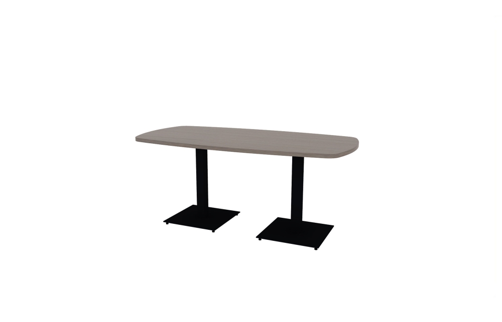 36"x72" Modern Rectangle Top in HPL with Black Square Bases (88-3672MR with 01-2030SBB)