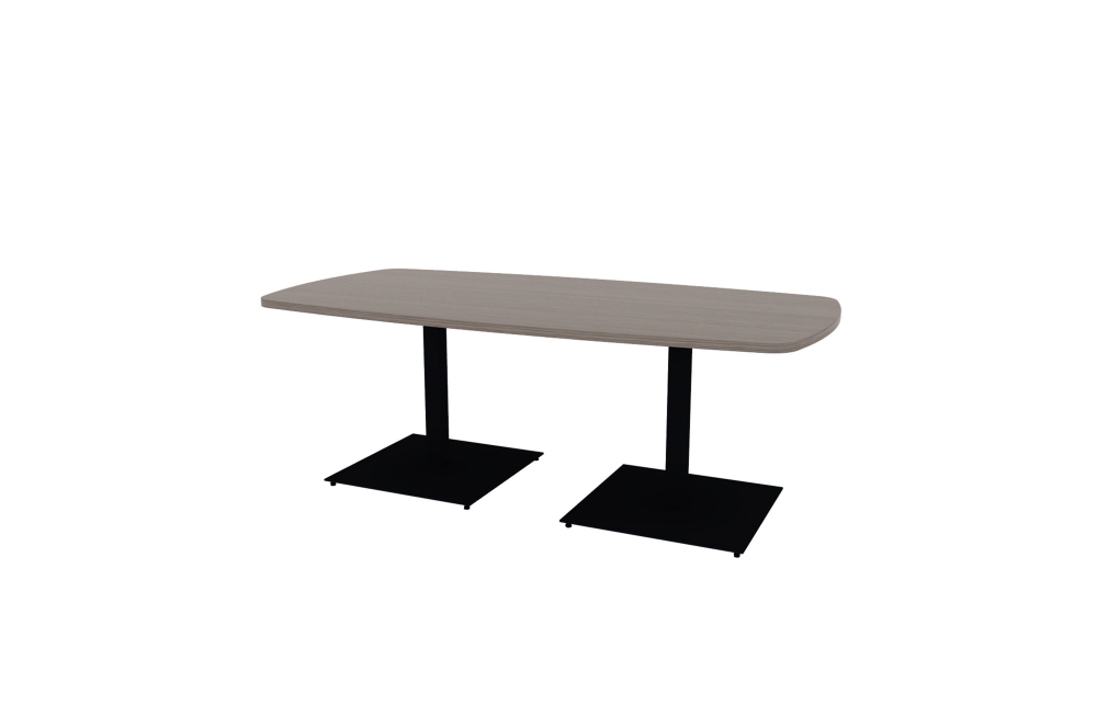42"x84" Modern Rectangle Top in HPL with Black Square Bases (88-4284MR with 01-2630SBB)