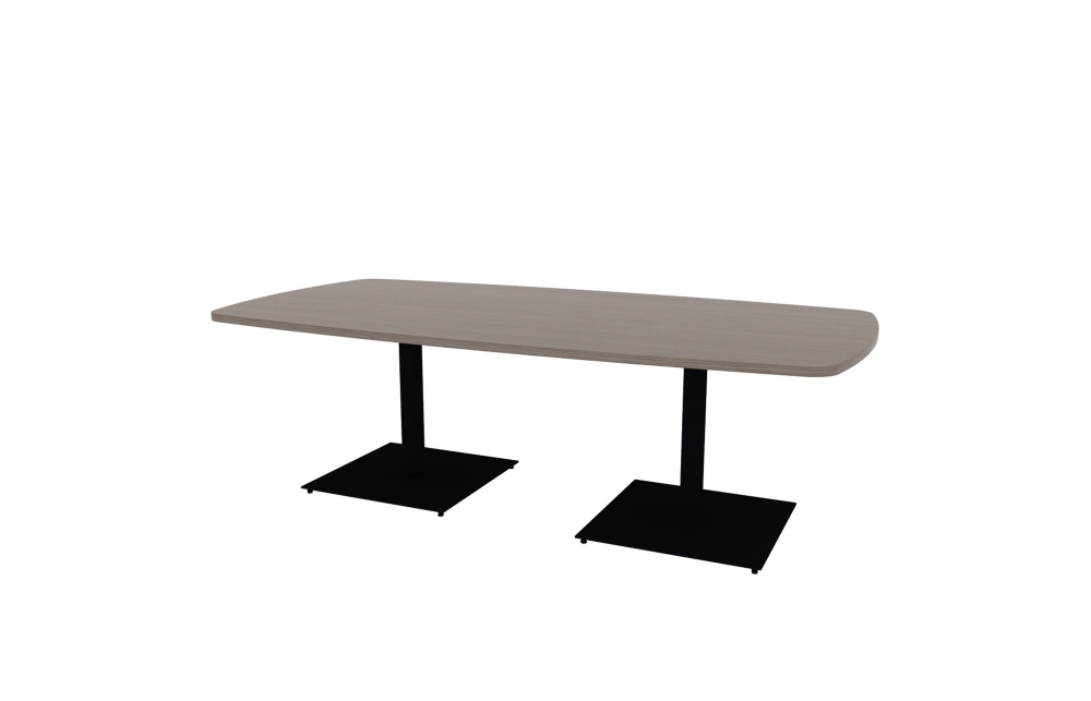 48"x96" Modern Rectangle Top in HPL with Black Square Bases (88-4896MR with 01-2630SBB)