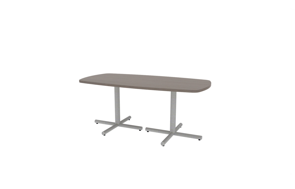 36"x72" Modern Rectangle Top in HPL with Aluminum Tubular X Bases (88-3672MR with 01-3230TXA)