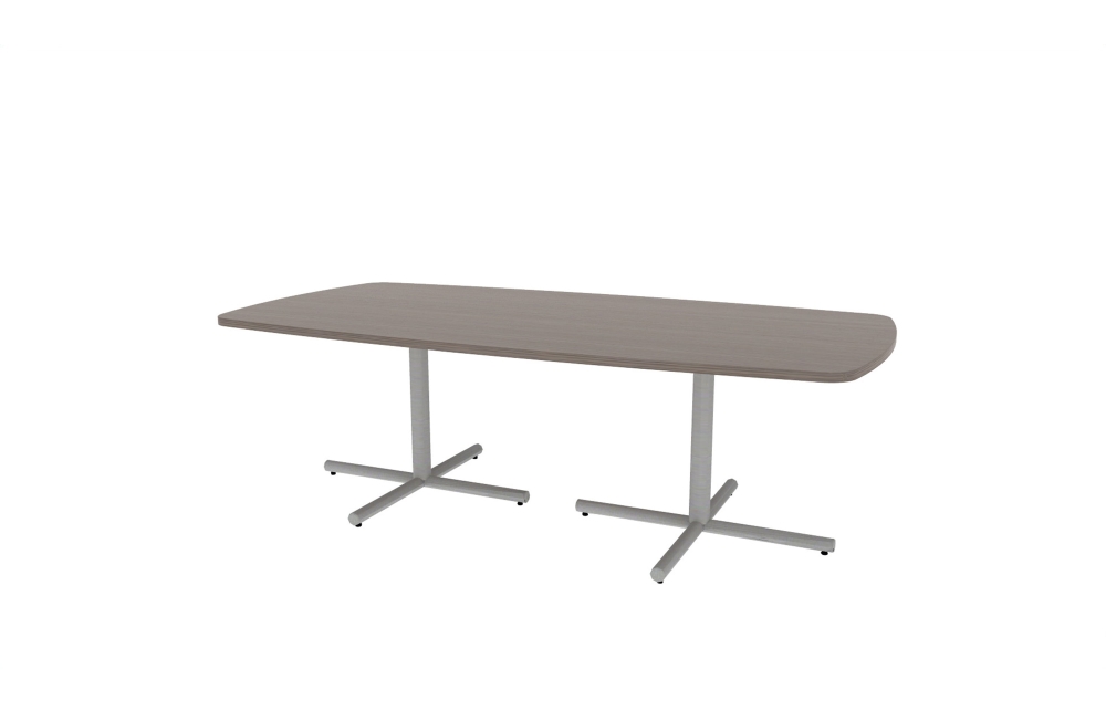 48"x96" Modern Rectangle Top in HPL with Aluminum Tubular X Bases (88-4896MR with 01-3830TXA)