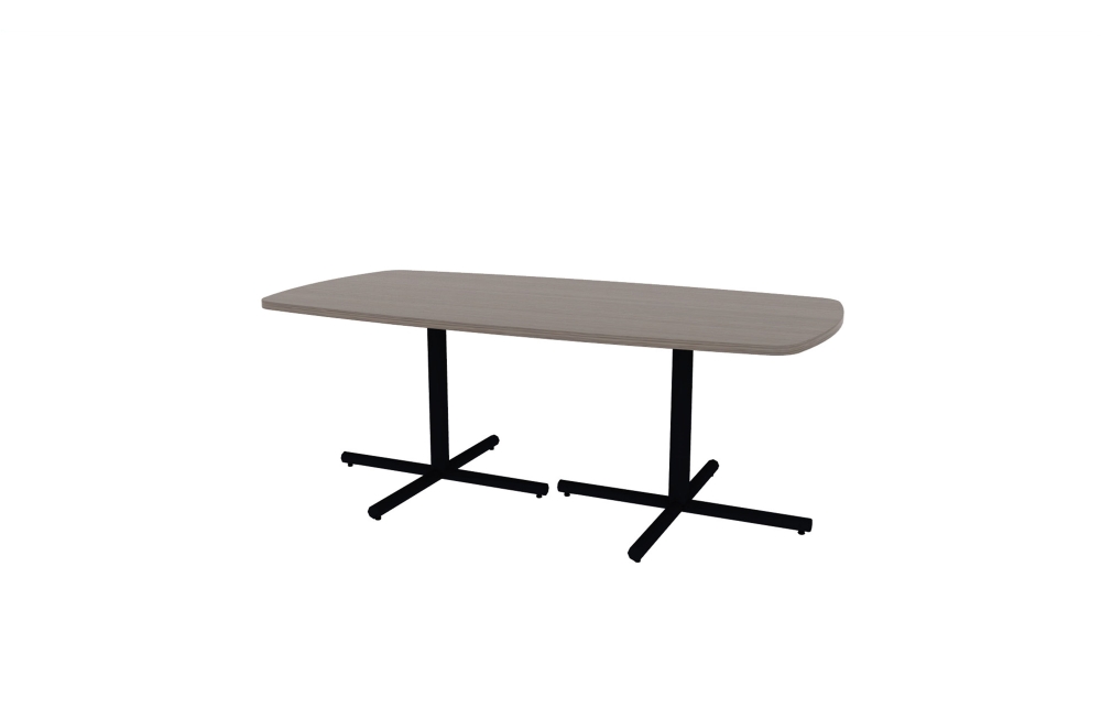 42"x84" Modern Rectangle Top in HPL with Black Tubular X Bases (88-4284MR with 01-3830TXB)