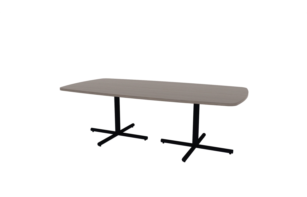 48"x96" Modern Rectangle Top in HPL with Black Tubular X Bases (88-4896MR with 01-3830TXB)