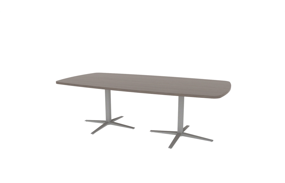 48"x96" Modern Rectangle Top in HPL with Aluminum X Bases (88-4896MR with 01-2630LXBA)