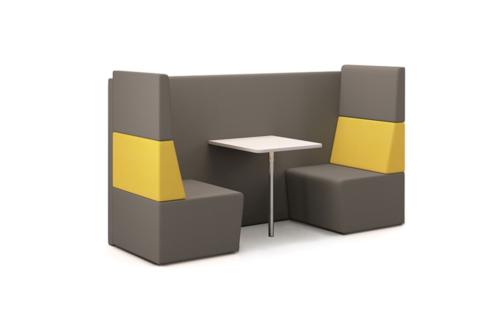 IndianaFurniture FifteenLounge OneSeatBooth HighBack Armless HighCenterPanel Table Contrasting