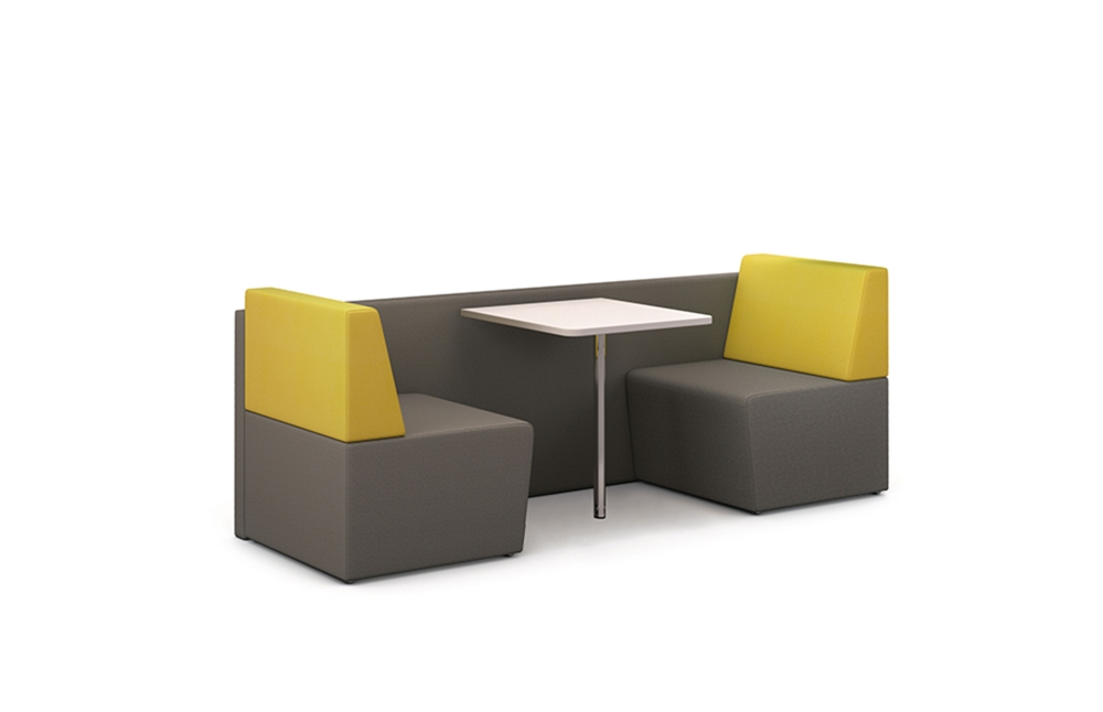 IndianaFurniture FifteenLounge OneSeatBooth LowBack Armless LowCenterPanel Table Contrasting