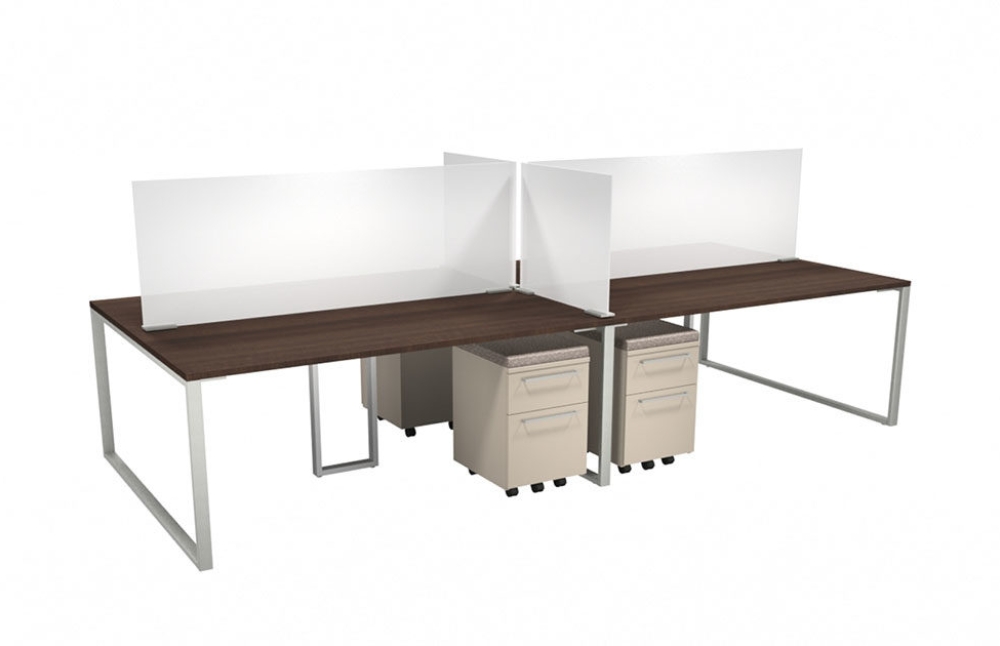 Indiana Furniture Screens+Dividers Benching4Pack MobilePeds
